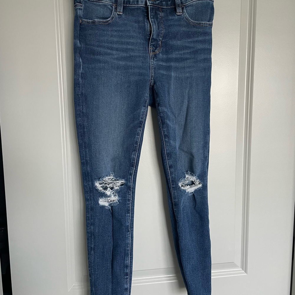 American Eagle Outfitters Women's Ripped Skinny Jeans - Blue